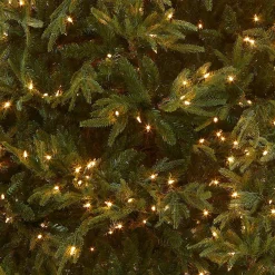 Hot National Tree Company Pre-Lit 'Feel Real' Artificial Full Christmas Tree, Green, Frasier Grande, White Lights, Includes Stand, 7.5 Feet