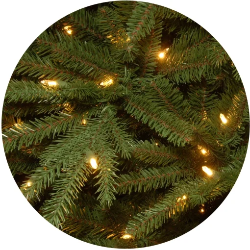Sale National Tree Company Pre-Lit 'Feel Real' Artificial Christmas Tree, Easton Spruce, Green, Dual Color Led Lights, Includes Stand, 7.5 Feet