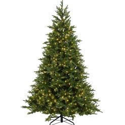 Flash Sale National Tree Company Pre-Lit 'Feel Real' Artificial Christmas Tree, Huron Spruce, Green, Dual Color Led Lights, Includes Stand, 7.5 Feet