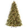 Clearance National Tree Company Pre-Lit 'Feel Real' Artificial Medium Christmas Tree, Gren, Tiffany Fir, White Lights, Includes Stand, 7.5 Feet