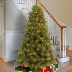 Pre-Lit 'Feel Real' Artificial Christmas Tree, Arcadia Pine, Green, Dual Color Led Lights, Includes Stand, 7.5 Feet^National Tree Company Fashion