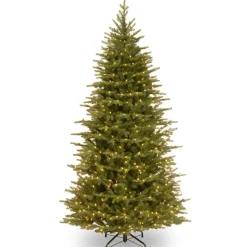 Hot National Tree Company Pre-Lit 'Feel Real' Artificial Slim Christmas Tree, Green, Nordic Spruce, Dual Color Led Lights, Includes Stand, 7.5 Feet