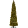 Clearance National Tree Company Pre-Lit 'Feel Real' Artificial Giant Slim Downswept Christmas Tree, Green, Douglas Fir, Dual Color Led Lights, Includes Stand, 12 Feet