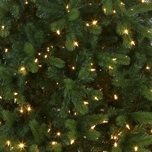 Clearance National Tree Company Pre-Lit 'Feel Real' Artificial Giant Slim Downswept Christmas Tree, Green, Douglas Fir, Dual Color Led Lights, Includes Stand, 12 Feet