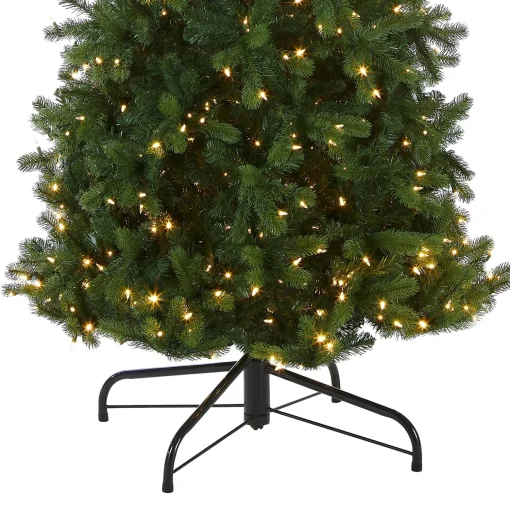 Clearance National Tree Company Pre-Lit 'Feel Real' Artificial Giant Slim Downswept Christmas Tree, Green, Douglas Fir, Dual Color Led Lights, Includes Stand, 12 Feet