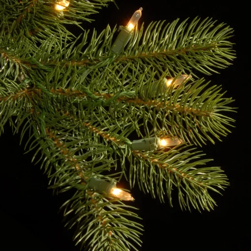 Clearance National Tree Company Pre-Lit 'Feel Real' Artificial Giant Slim Downswept Christmas Tree, Green, Douglas Fir, Dual Color Led Lights, Includes Stand, 12 Feet
