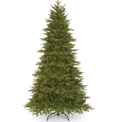 Pre-Lit 'Feel Real' Artificial Full Christmas Tree, Green, Northern Frasier Fir, White Lights, Includes Stand, 6.5 Feet^National Tree Company Shop