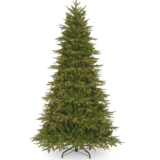 Pre-Lit 'Feel Real' Artificial Full Christmas Tree, Green, Northern Frasier Fir, White Lights, Includes Stand, 6.5 Feet^National Tree Company Shop