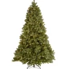 Fashion National Tree Company Pre-Lit 'Feel Real' Artificial Full Downswept Christmas Tree, Green, Douglas Fir, White Lights, Includes Stand, 7.5 Feet