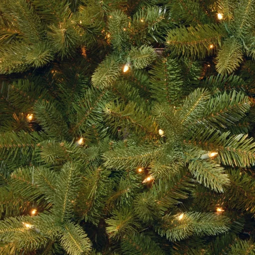 Fashion National Tree Company Pre-Lit 'Feel Real' Artificial Full Downswept Christmas Tree, Green, Douglas Fir, White Lights, Includes Stand, 7.5 Feet