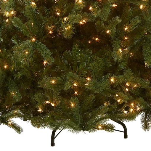 Fashion National Tree Company Pre-Lit 'Feel Real' Artificial Full Downswept Christmas Tree, Green, Douglas Fir, White Lights, Includes Stand, 7.5 Feet