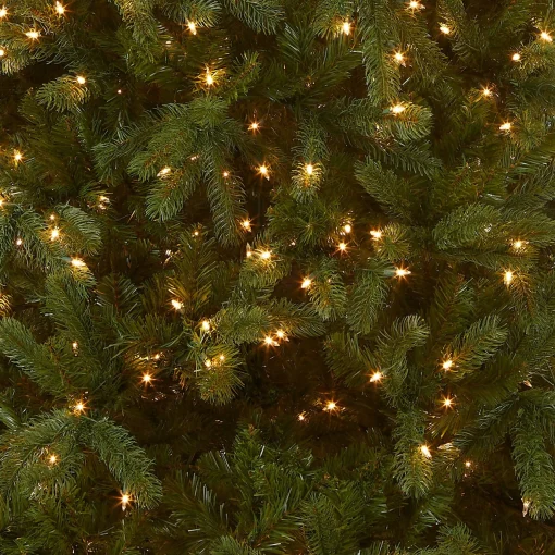 Fashion National Tree Company Pre-Lit 'Feel Real' Artificial Full Downswept Christmas Tree, Green, Douglas Fir, White Lights, Includes Stand, 7.5 Feet