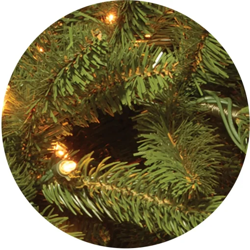 Hot National Tree Company Pre-Lit 'Feel Real' Artificial Slim Christmas Tree, Grande Fir, Green, White Lights, Includes Stand, 7.5 Feet
