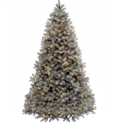 Pre-Lit 'Feel Real' Artificial Full Downswept Christmas Tree, Green, Douglas Blue Fir, White Lights, Includes Stand, 7 Feet^National Tree Company Discount
