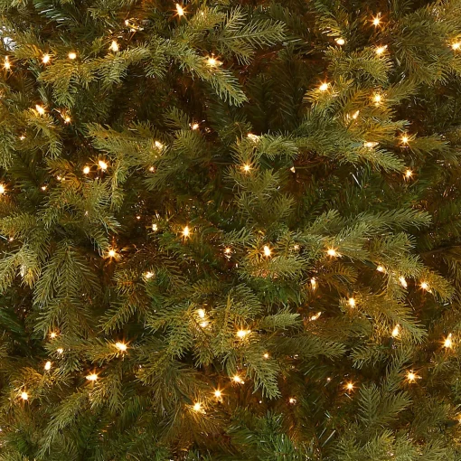 Clearance National Tree Company Pre-Lit 'Feel Real' Artificial Slim Christmas Tree, Green, Nordic Spruce, White Lights, Includes Stand, 7.5 Feet