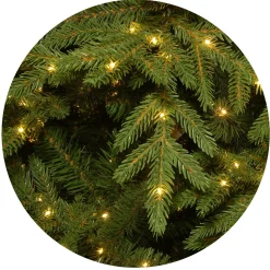 Clearance National Tree Company Pre-Lit 'Feel Real' Artificial Slim Christmas Tree, Green, Nordic Spruce, White Lights, Includes Stand, 7.5 Feet