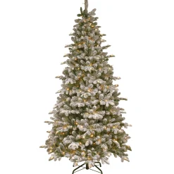 Clearance National Tree Company Pre-Lit 'Feel Real' Artificial Christmas Tree, Everest Fir, Green, White Lights, Includes Stand, 7.5 Feet