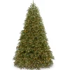 Pre-Lit 'Feel Real' Artificial Christmas Tree, Jersey Fraser Fir, Green, Dual Color Led Lights, Includes Stand, 9 Feet^National Tree Company Outlet
