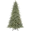 New National Tree Company Pre-Lit 'Feel Real' Artificial Christmas Tree, Buckingham Spruce, Blue, White Lights, Includes Stand, 7.5 Feet