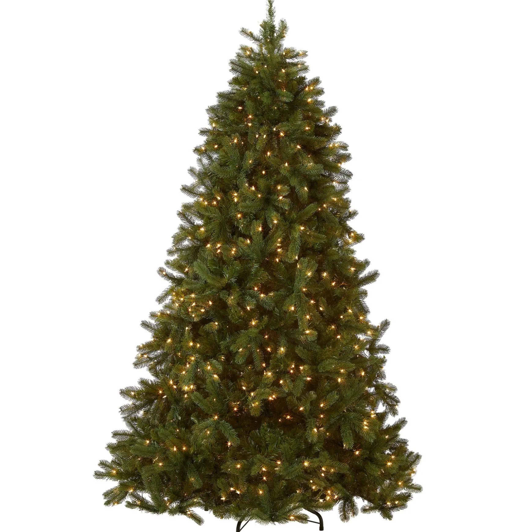 Shop National Tree Company Pre-Lit 'Feel Real' Artificial Full Downswept Christmas Tree, Green, Douglas Fir, White Lights, Includes Stand, 7 Feet