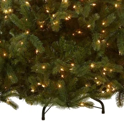 Shop National Tree Company Pre-Lit 'Feel Real' Artificial Full Downswept Christmas Tree, Green, Douglas Fir, White Lights, Includes Stand, 7 Feet
