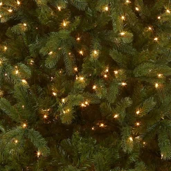 Shop National Tree Company Pre-Lit 'Feel Real' Artificial Full Downswept Christmas Tree, Green, Douglas Fir, White Lights, Includes Stand, 7 Feet
