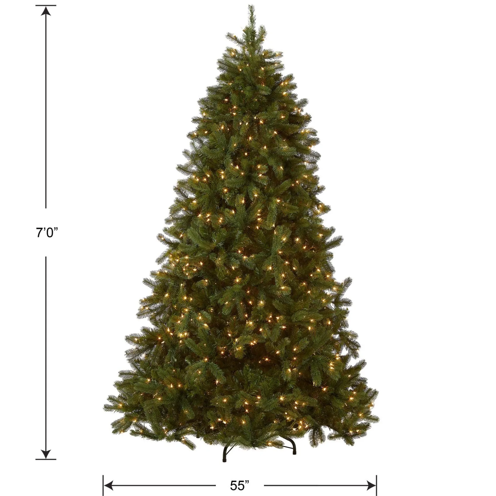 Shop National Tree Company Pre-Lit 'Feel Real' Artificial Full Downswept Christmas Tree, Green, Douglas Fir, White Lights, Includes Stand, 7 Feet