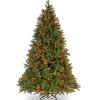 Shop National Tree Company Pre-Lit 'Feel Real' Artificial Full Downswept Christmas Tree, Green, Douglas Fir, Multicolor Lights, Includes Stand, 6.5 Feet