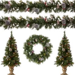 Sale National Tree Company Pre-Lit Frosted Berry Assortment