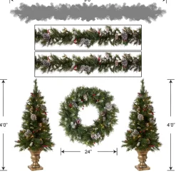 Sale National Tree Company Pre-Lit Frosted Berry Assortment