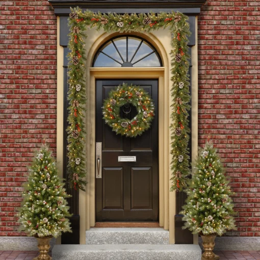 Sale National Tree Company Pre-Lit Frosted Berry Assortment
