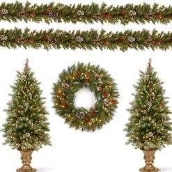 Sale National Tree Company Pre-Lit Frosted Berry Assortment