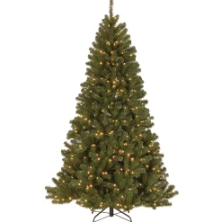 Pre-Lit 7.5Ft Artificial Full Christmas Tree, Green, North Valley Spruce, Dual Color Led Lights^National Tree Company Sale