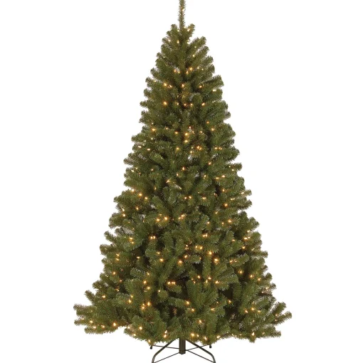 Pre-Lit 7.5Ft Artificial Full Christmas Tree, Green, North Valley Spruce, Dual Color Led Lights^National Tree Company Sale
