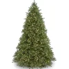 Cheap National Tree Company Pre-Lit Full Artificial Christmas Tree, Green, Jersey Fraser Fir, 'Feel Real', White Lights, Includes Stand, 6.5 Feet