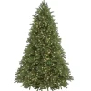 Store National Tree Company Pre-Lit Full Artificial Christmas Tree, Green, Jersey Fraser Fir, 'Feel Real', Includes Stand, 7.5 Feet