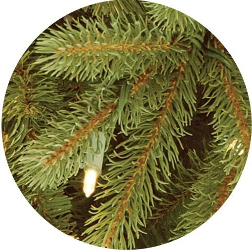 Store National Tree Company Pre-Lit Full Artificial Christmas Tree, Green, Jersey Fraser Fir, 'Feel Real', Includes Stand, 7.5 Feet