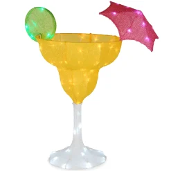Best National Tree Company Pre-Lit Margarita Glass Outdoor Decoration, Led Lights, Plug In, Spring Collection, 36 Inches