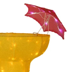 Best National Tree Company Pre-Lit Margarita Glass Outdoor Decoration, Led Lights, Plug In, Spring Collection, 36 Inches