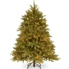 Shop National Tree Company Pre-Lit Small Artificial Christmas Tree, Green, Jersey Fraser Fir, 'Feel Real', White Lights, Includes Stand, 4.5 Feet