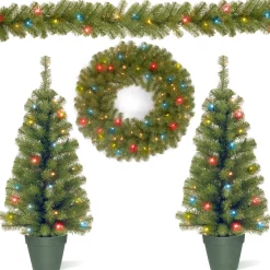 New National Tree Company Promotional Assortment With Battery Operated Led Lights