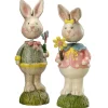 New National Tree Company Rabbit Couple Table Decoration, Easter Collection, Set Of 2, 8 Inches