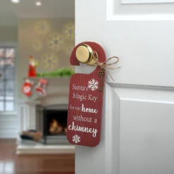 Cheap National Tree Company Santa'S Key Doorknob Christmas Sign, Red With White Lettering And Decorative Ornate Key, Snowflakes, 12 In