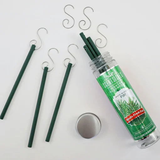 Fashion National Tree Company Scented Ornaments, 2 Pack- 6Ct Bottle, White Winter Fir, Fragrance-Infused Paper Sticks