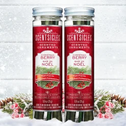 Store National Tree Company Scented Ornaments, 2-Pack- 6Ct Bottle, Christmas Berry, Fragrance-Infused Paper Sticks