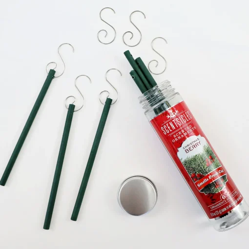 Store National Tree Company Scented Ornaments, 2-Pack- 6Ct Bottle, Christmas Berry, Fragrance-Infused Paper Sticks