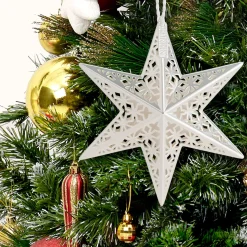 Store National Tree Company Scentsicles Decorative Ornament, Metal White Star, White Winter Fir With Refill