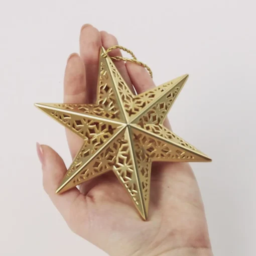 Store National Tree Company Scentsicles Decorative Ornament, Metal White Star, White Winter Fir With Refill