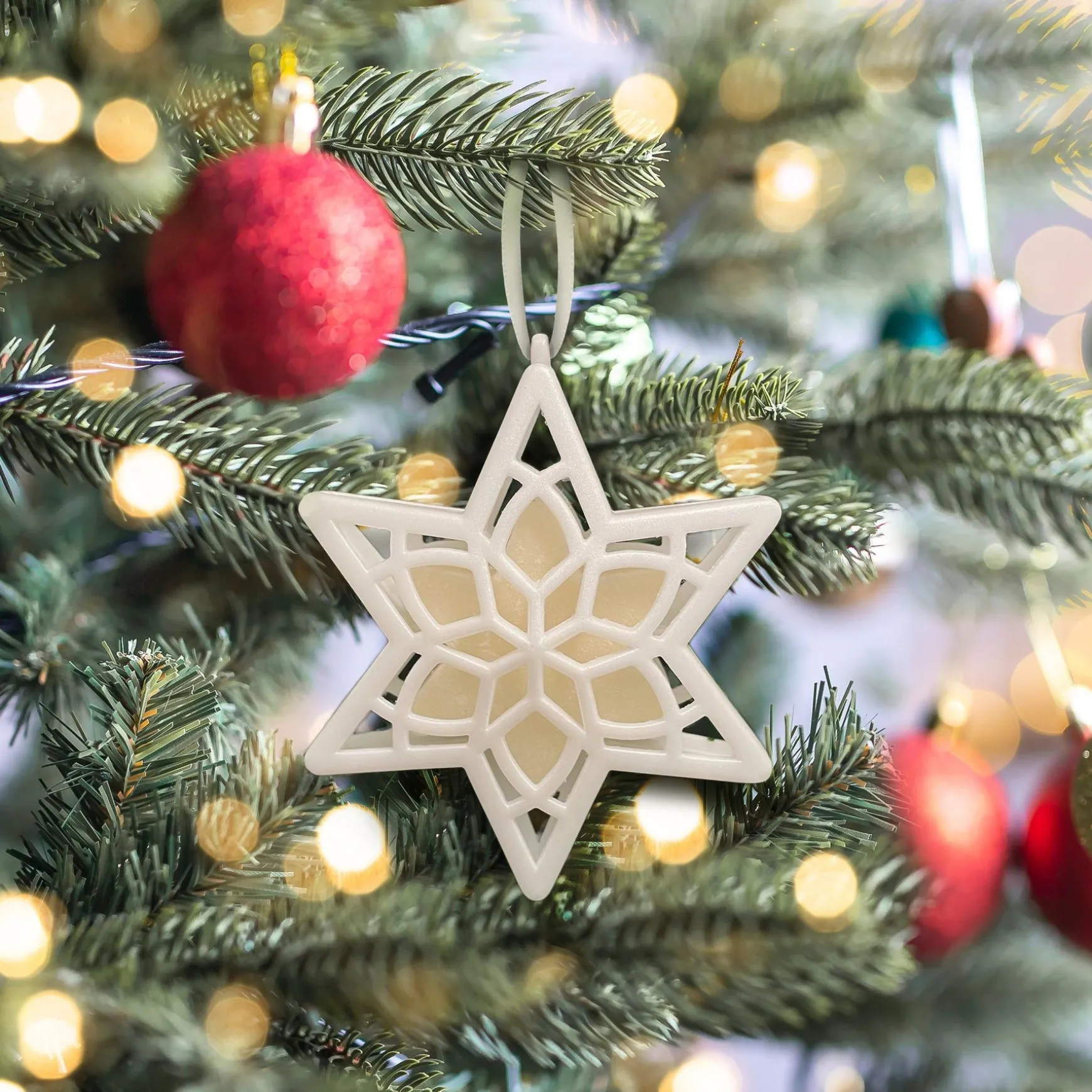 Sale National Tree Company Scentsicles, Scented Star Ornament, White Winter Fir, 2-Pack