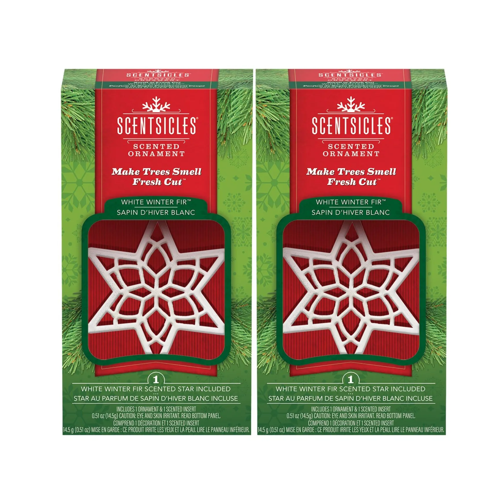 Sale National Tree Company Scentsicles, Scented Star Ornament, White Winter Fir, 2-Pack